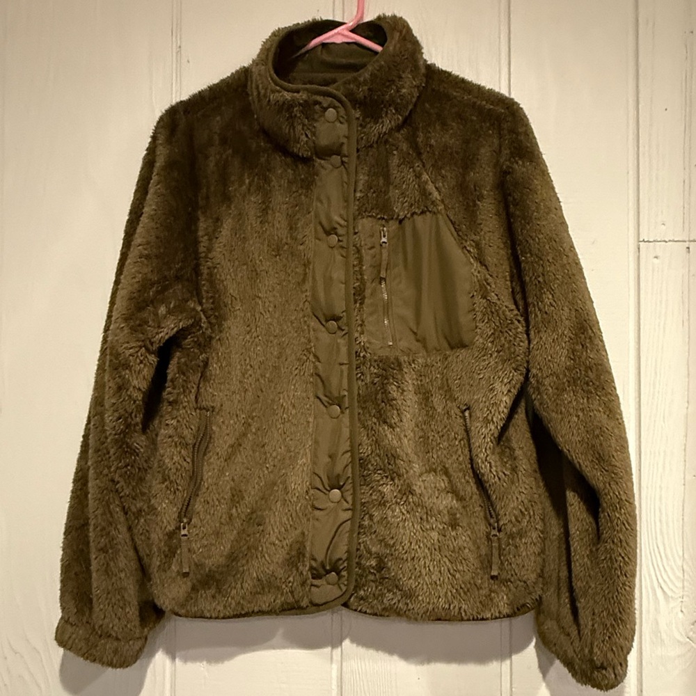 Love Tree Olive Green Full Snap Jacket